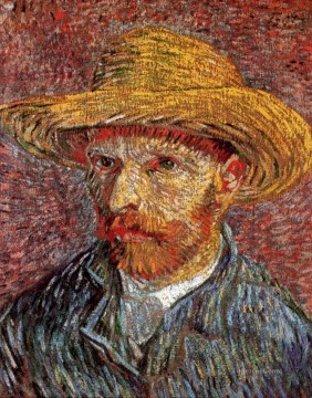 Self Portrait with Straw Hat 4 Vincent van Gogh Oil Paintings